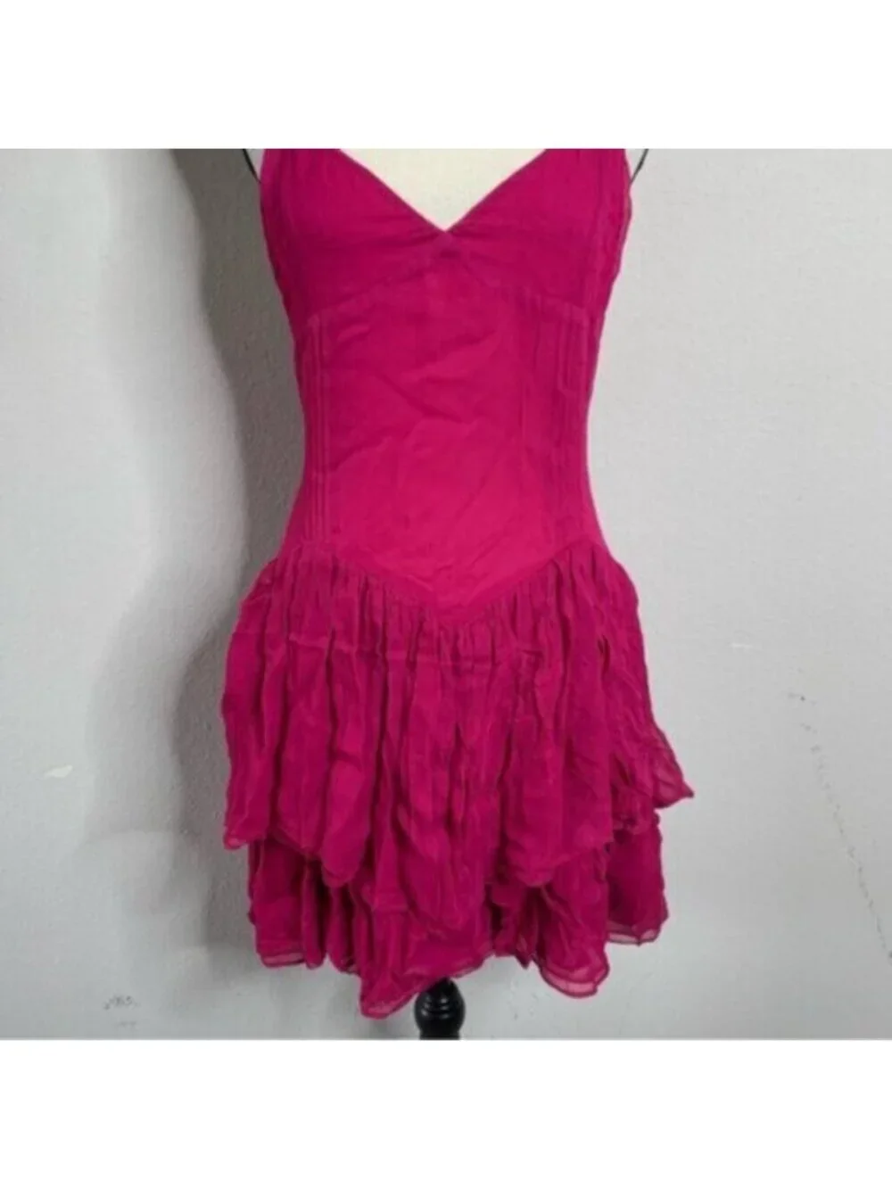 NWT Secret Mission Rasberry Ines Ruffle Mini Dress - Picture 9 of 16